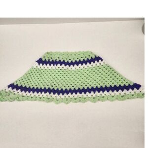 Handmade Crochet Shawl‎ Granny Square Knitwear Green Purple White kids 2-7